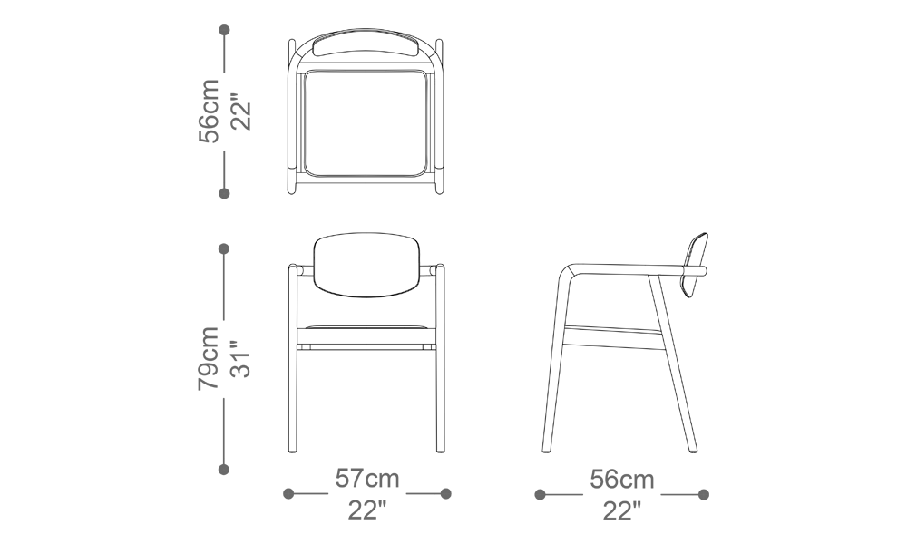 Image of the main dimensions of the product